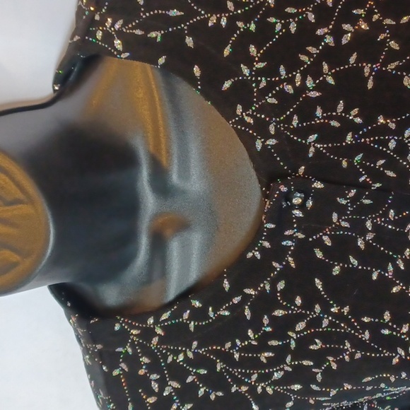 Ronnie Nicole by Ouida Rainbow Sparkle Jacket Vintage Button Front Black SzMed - Picture 2 of 8